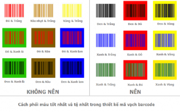 Màu mã vạch cũng ảnh hưởng rất nhiều tới việc có đọc được mã hay không